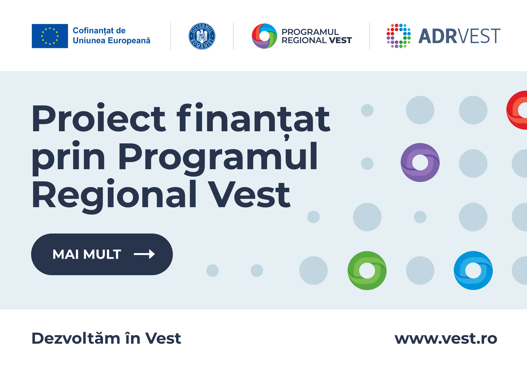 Banner oficial Programul Regional Vest 2021-2027